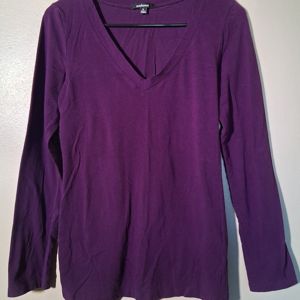 Ambiance Purple V-Neck T-Shirt